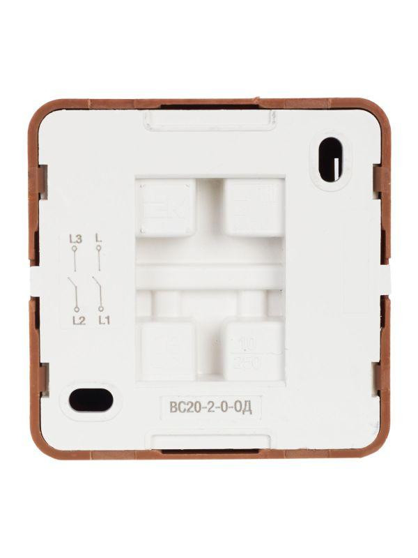 Выключатель 2-кл. ОП Октава 10А IP20 ВС20-2-0-ОД дуб IEK EVO20-K04-10-DC