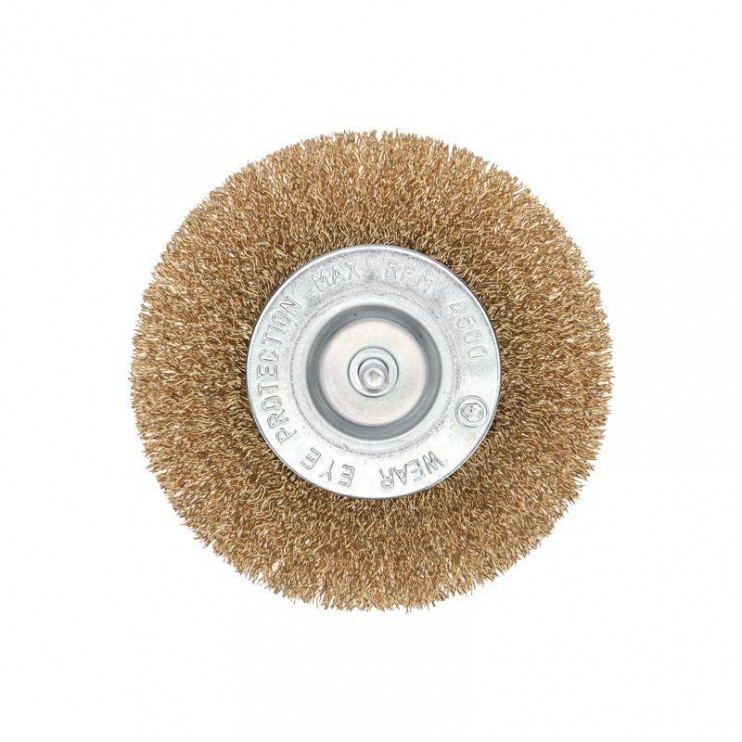 Щетка дисковая для дрели витая латунированная проволока 100мм Kranz KR-91-1231