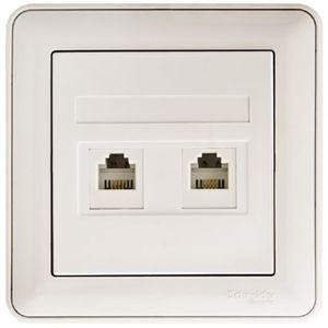 Розетка телефонная 2-м СП W59 RJ11 1А бел. SchE RSI-251TT-18(РСИ-251TT-18)