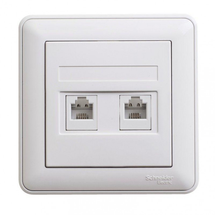 Розетка телефонная 2-м СП W59 RJ11 1А бел. SchE RSI-251TT-18(РСИ-251TT-18)