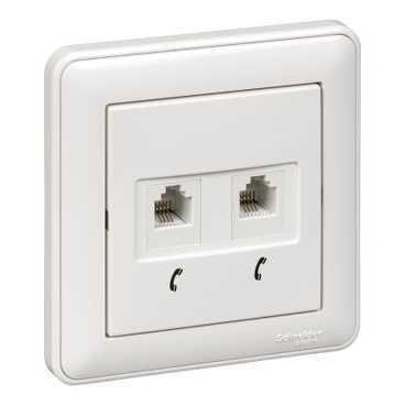 Розетка телефонная 2-м СП W59 RJ11 1А бел. SchE RSI-251TT-18(РСИ-251TT-18)