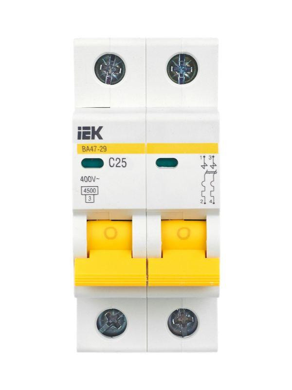 Выключатель автоматический модульный 2п C 25А 4.5кА ВА47-29 KARAT IEK MVA20-2-025-C