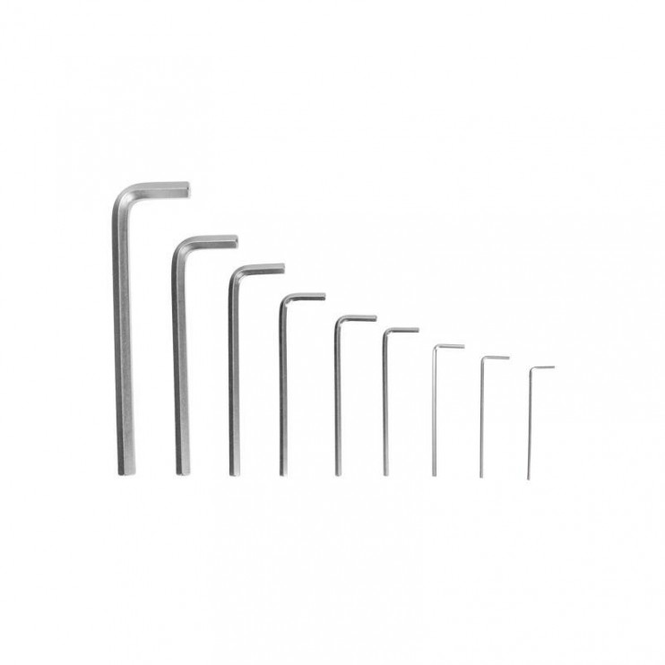 Набор ключей имбусовых HEX 2.0-12мм CrV 9шт удлиненные Kranz KR-12-5213