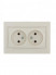 Розетка 2-м СП Mira 16А IP20 без заземл. со вставкой керамика крем. LEZARD 701-0303-128