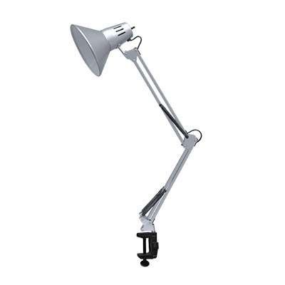 Светильник настольный СНС 13С 60Вт E27 230В под лампу на струбцине серебр. (кор.) IN HOME 4690612012889
