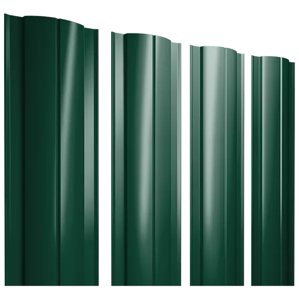 Штакетник круглый с прямым резом 0,45х128x1500мм GRAND LINE RAL 6005