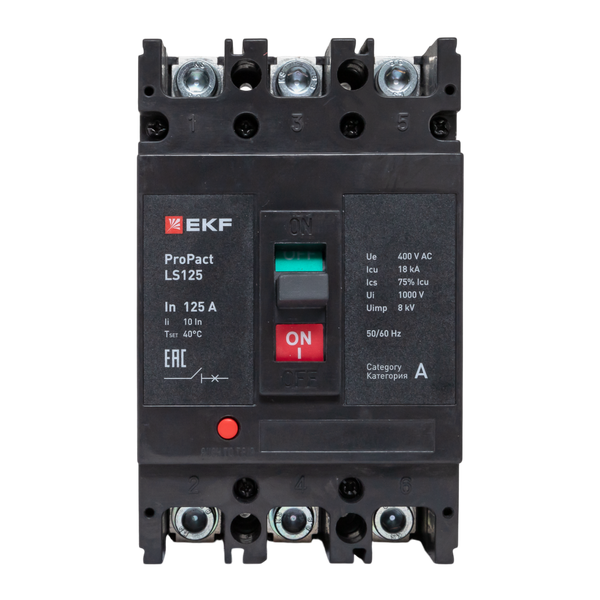 Выключатель автоматический 3п 125А 18кА LS150 ProPact EKF mccb-125-18-3-125-ls