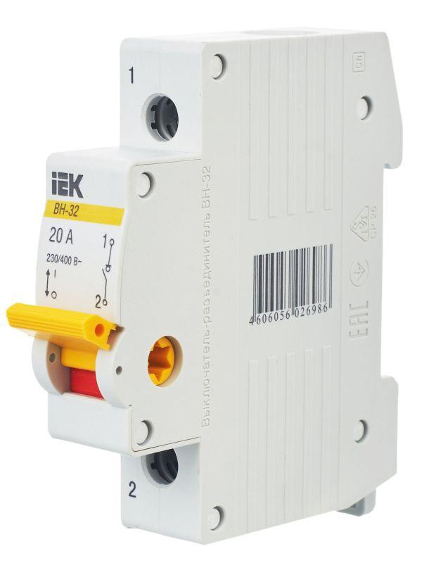 Выключатель нагрузки (мини-рубильник) 1п 20А ВН-32 KARAT IEK MNV10-1-020