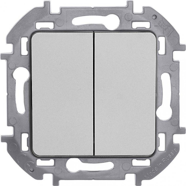 Выключатель 2-кл. Inspiria 10А IP20 250В 10AX механизм алюм. Leg 673622