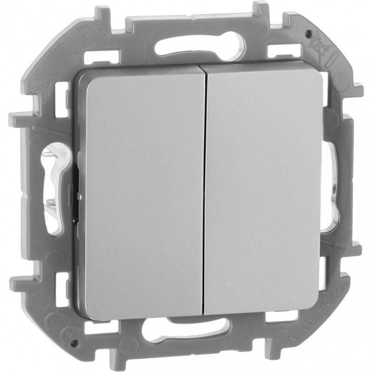 Выключатель 2-кл. Inspiria 10А IP20 250В 10AX механизм алюм. Leg 673622