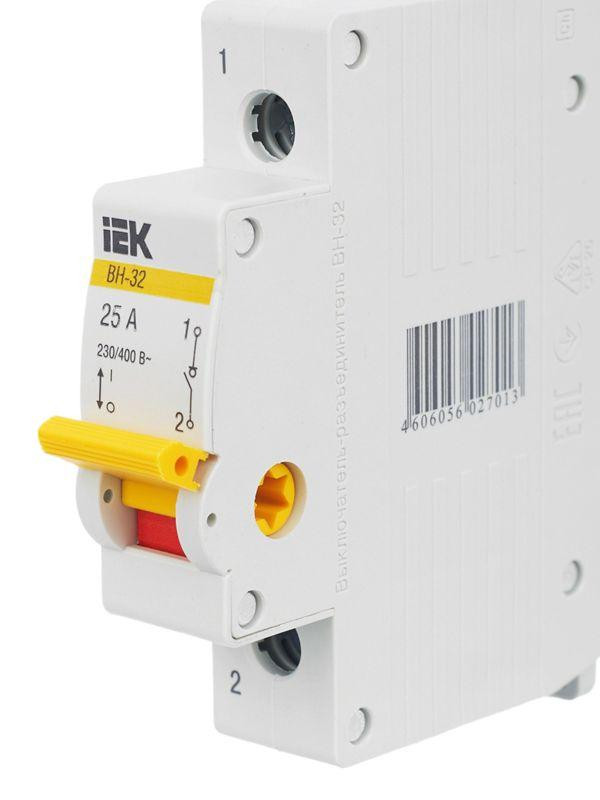 Выключатель нагрузки (мини-рубильник) 1п 25А ВН-32 KARAT IEK MNV10-1-025