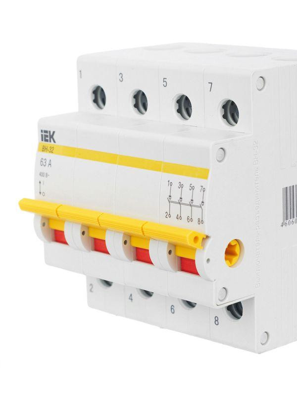 Выключатель нагрузки (мини-рубильник) 4п 63А ВН-32 KARAT IEK MNV10-4-063
