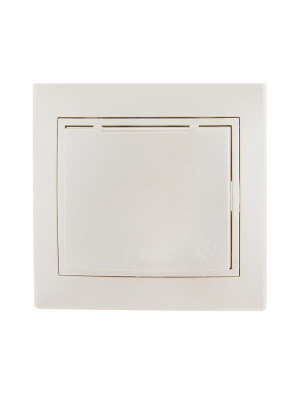 Розетка 1-м СП Mira 16А IP20 с заземл. с защ. крышкой со вставкой керамика жемчуж./бел. перламутр. LEZARD 701-3030-123