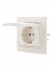 Розетка 1-м СП Mira 16А IP20 с заземл. с защ. крышкой со вставкой керамика жемчуж./бел. перламутр. LEZARD 701-3030-123