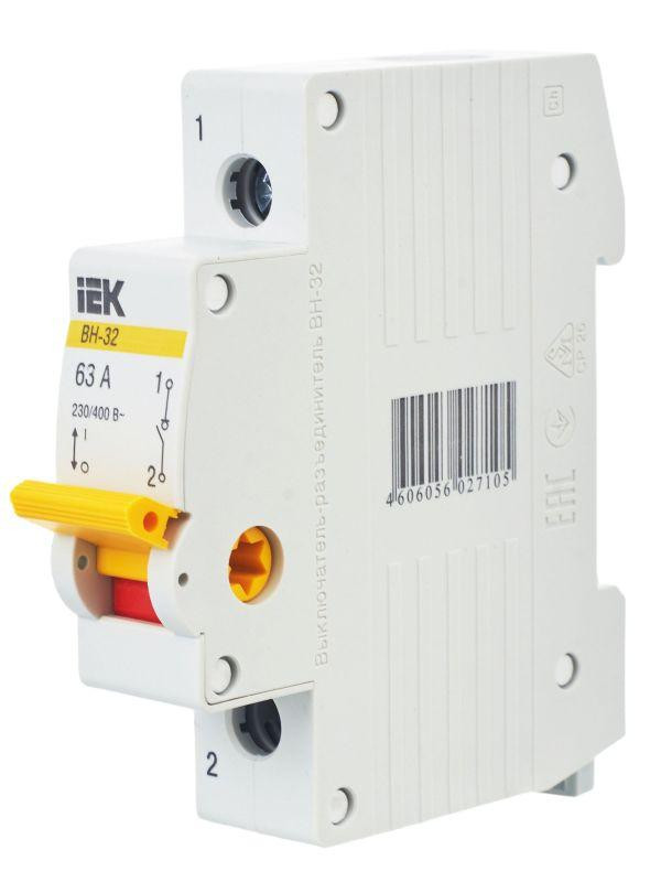 Выключатель нагрузки (мини-рубильник) 1п 63А ВН-32 KARAT IEK MNV10-1-063