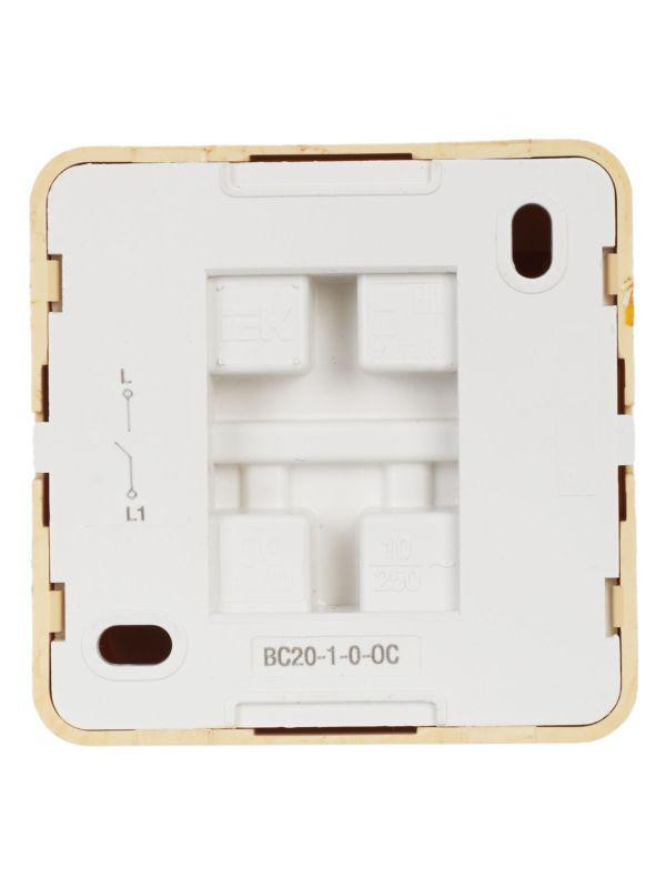 Выключатель 1-кл. ОП Октава 10А IP20 ВС20-1-0-ОС сосна IEK EVO10-K03-10-DC