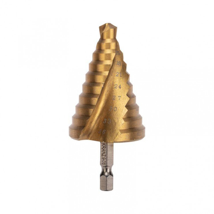 Сверло по металлу ступенчатое 9.0-36.0мм "ТИТАН" Kranz KR-12-6614