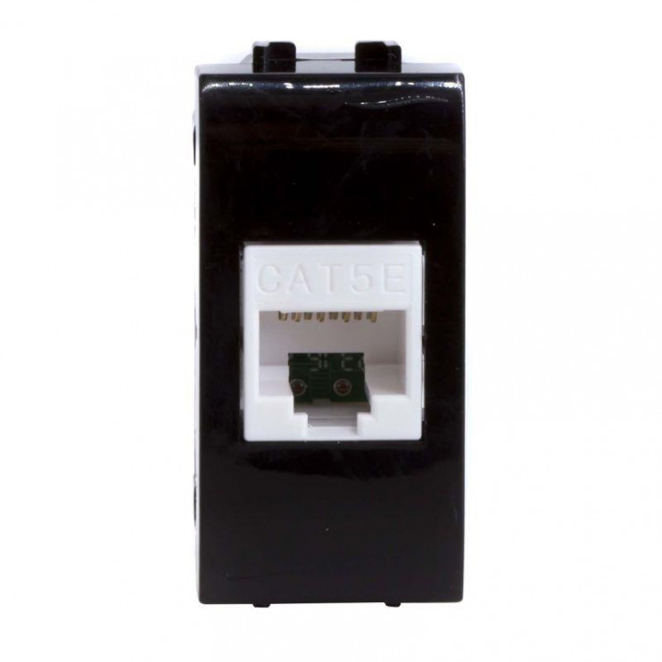 Розетка компьютерная 1-м СП 1мод. Brava RJ45 кат.5E черн. DKC 77654N