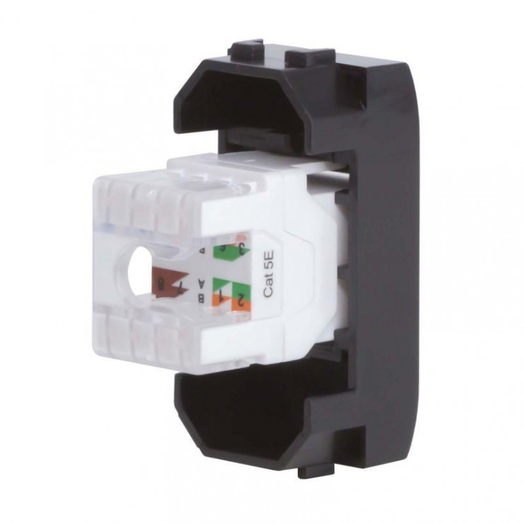Розетка компьютерная 1-м СП 1мод. Brava RJ45 кат.5E черн. DKC 77654N