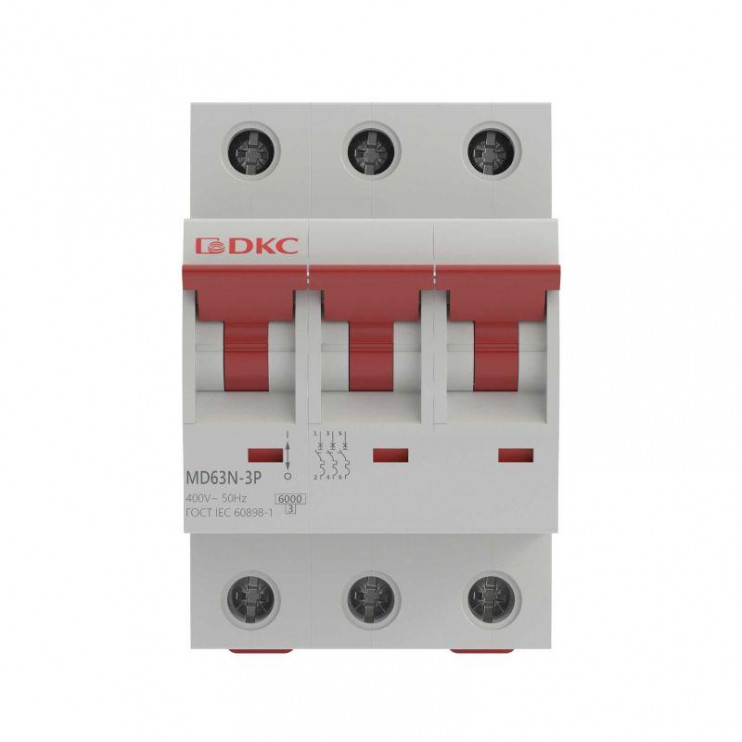 Выключатель автоматический модульный 3п C 63А 6кА MD63N YON MD63N-3PC63