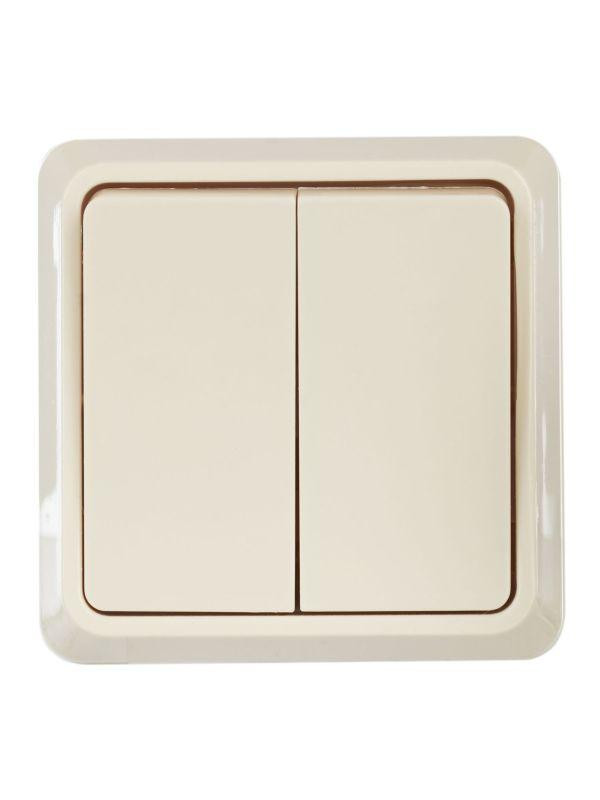 Выключатель 2-кл. ОП Октава 10А IP20 ВС20-2-0-ОКм крем. IEK EVO20-K33-10-DC