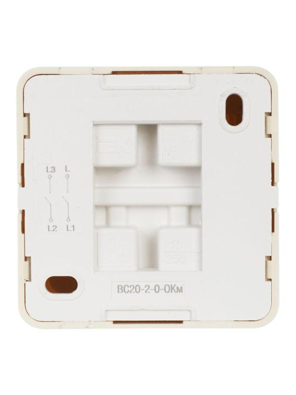 Выключатель 2-кл. ОП Октава 10А IP20 ВС20-2-0-ОКм крем. IEK EVO20-K33-10-DC