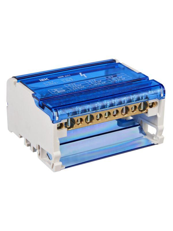 Шина на DIN-рейку в корпусе (кросс-модуль) ШНК 4х11 3L+PEN IEK YND10-4-11-125