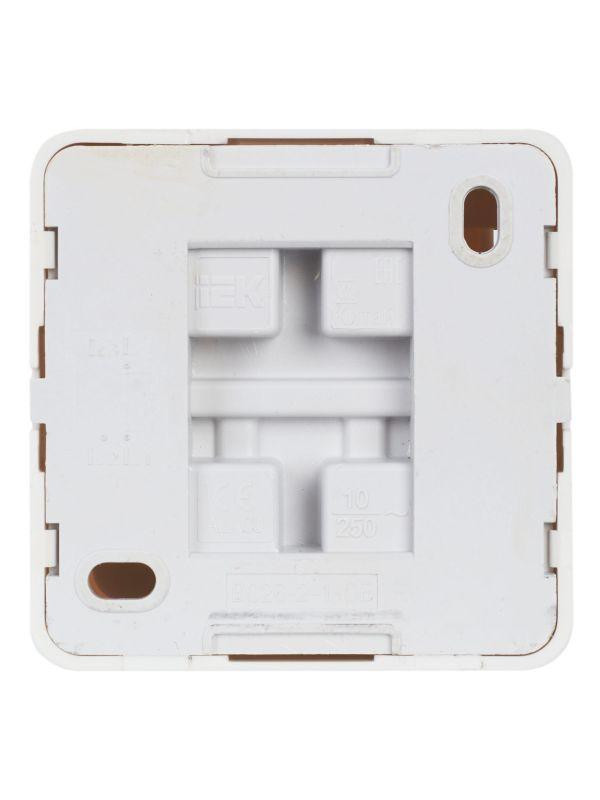 Выключатель 2-кл. ОП Октава 10А IP20 ВС20-2-1-ОБ с индикацией бел. IEK EVO21-K01-10-DC