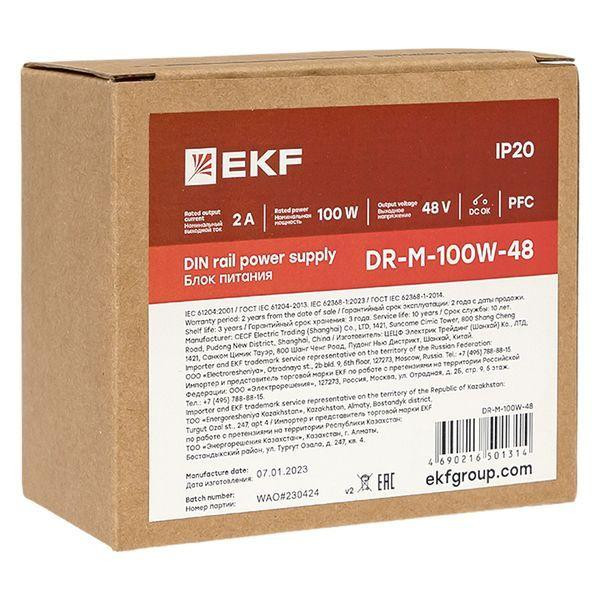 Блок питания на DIN-рейку 100Вт Uвх ~ 220В AC m Uвых - 48В DC постоянного тока EKF DR-M-100W-48