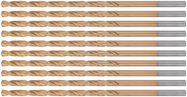 Набор сверл HSS по металлу 4.0х119мм удлинен. титан. покрытие (уп.10шт) FIT 34240