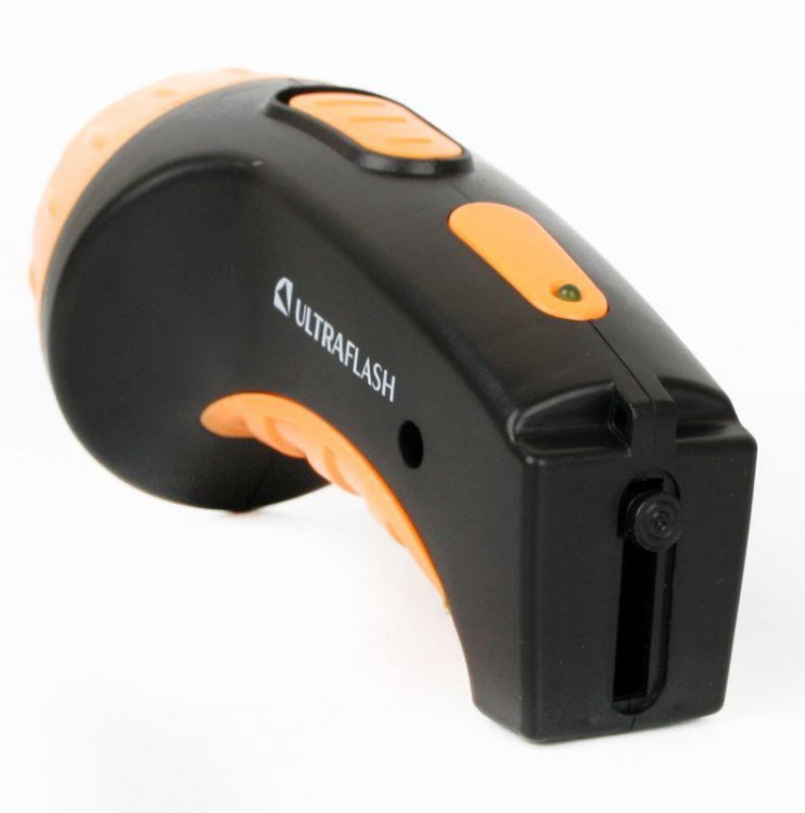 Фонарь аккумуляторный LED3804 4LED аккум. SLA 220В пластик. черн./желт. (кор.) Ultraflash 9215