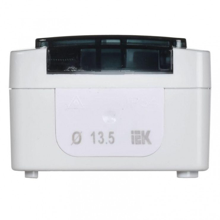 Розетка 1-м ОП Гермес Plus РСб20-3-ГПБд 16А IP54 с заземл. с дым. крышкой бел. IEK ERMP12-K03-16-54-EC