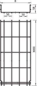 Лоток проволочный 200х55 L3000 сталь 3.9мм GRM 55 200 G оцинк. OBO 6001446