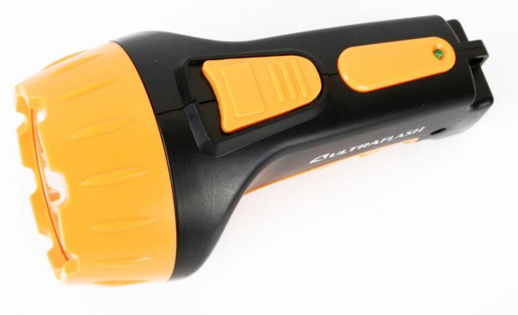 Фонарь аккумуляторный LED3807 7LED 2 режима аккум. SLA 220В пластик. черн./желт. (кор.) Ultraflash 9216