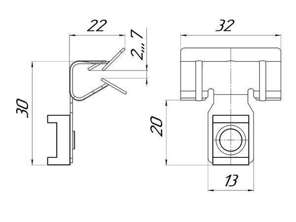 Зажим балочный 3-8мм под нейлоновую стяжку PROxima EKF ZB3-8-S