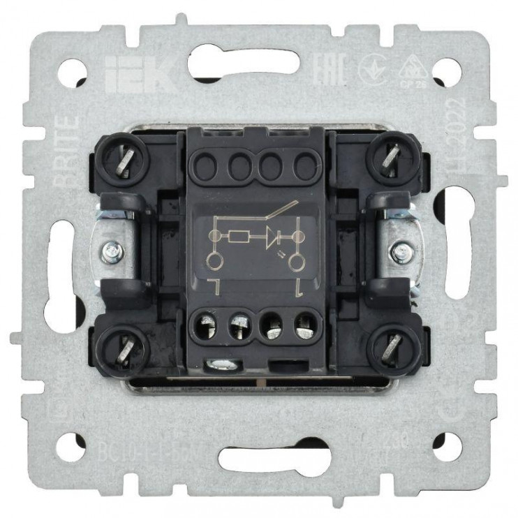 Выключатель 1-кл. СП BRITE ВС10-1-1-БрМ 10А с индик. механизм маренго IEK BR-V10-1-10-K35