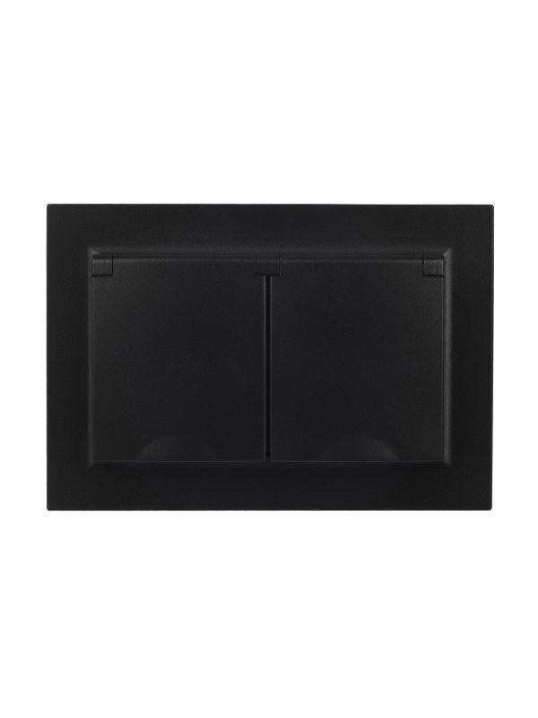 Розетка 2-м СП BRITE РСбш12-3-44-БрЧ 16А в сборе IP44 с крышкой черн. IEK BR-R26-16-44-K02-F