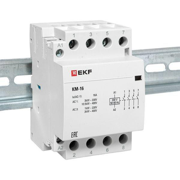 Контактор модульный КМ 16А 4NО (3 мод.) EKF km-3-16-40