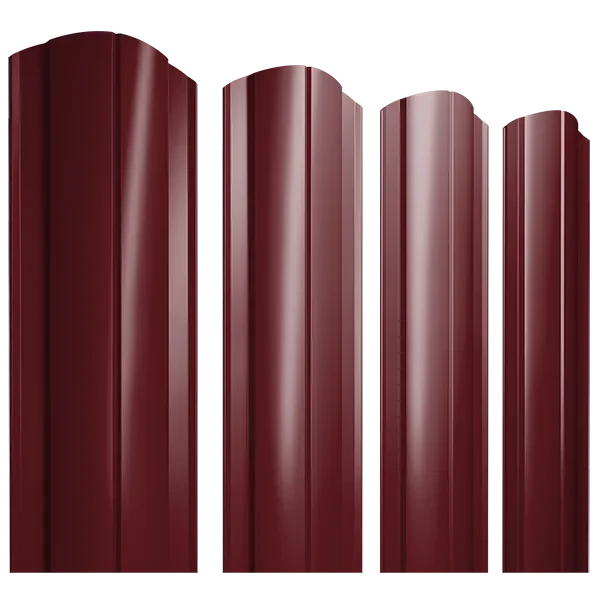 Штакетник круглый с фигурным резом 0,4х128x1800мм GRAND LINE RAL 3005