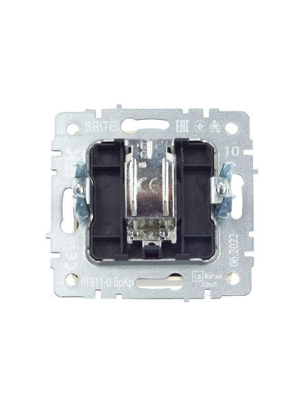 Розетка телевизионная оконечная TV СП Brite РТВ11-0-БрКр механизм беж. IEK BR-A10-O-K10