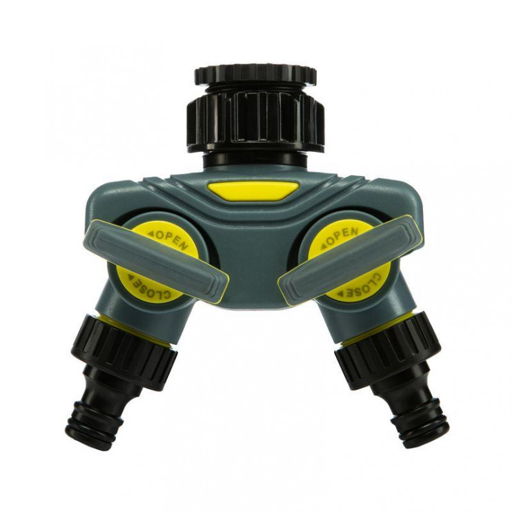 Разветвитель 2-х канальный на кран 1/2дюйм-3/4дюйм ЧЕТЫРЕ СЕЗОНА 62-0223-F