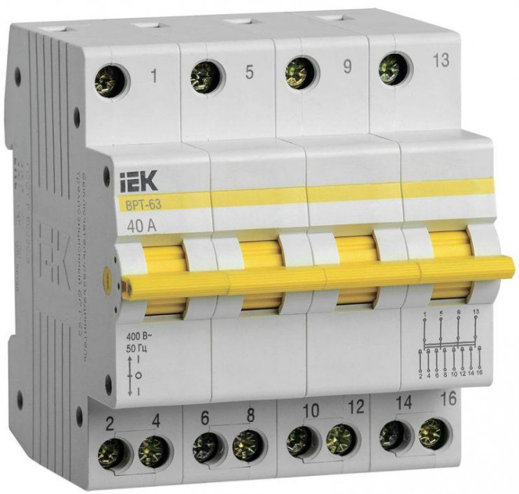 Выключатель-разъединитель трехпозиционный 4п ВРТ-63 40А KARAT IEK MPR10-4-040