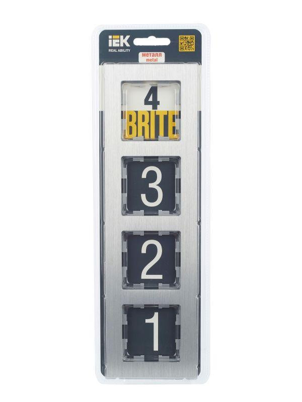 Рамка 4-м BRITE РУ-4-1-БрА металл алюм. IEK BR-M42-M-K47