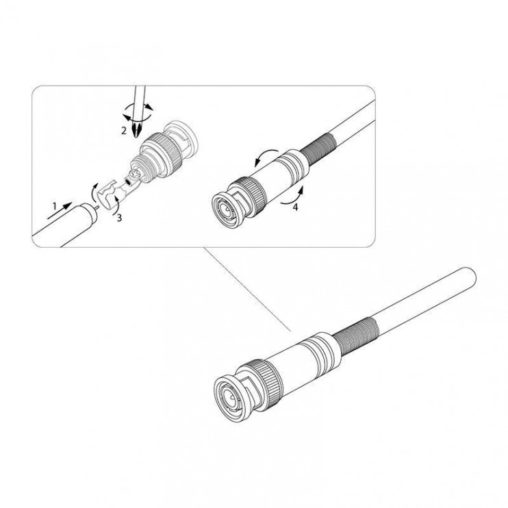 Разъем высокочастотный на кабель штекер BNC под винт с пружиной металл блист. Rexant 06-0060-A