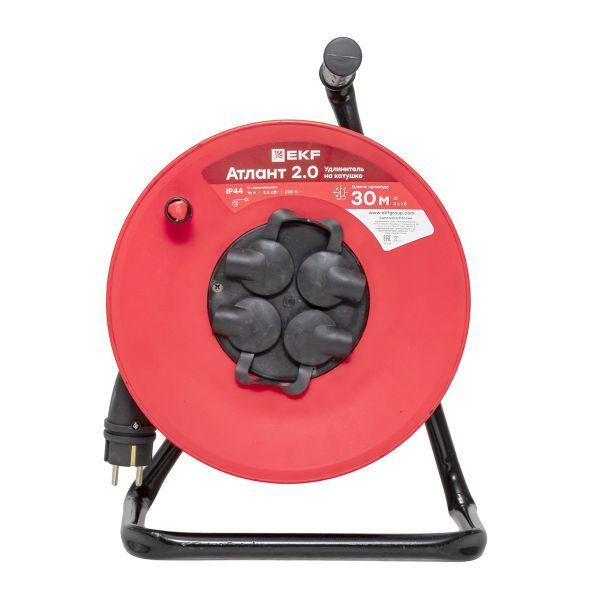Удлинитель на катушке 4х30м с заземл. 16А IP44 Атлант 2.0 3.5кВт КГ 3х1.5 PROxima EKF UKA02-16-315R-4-30-IP44
