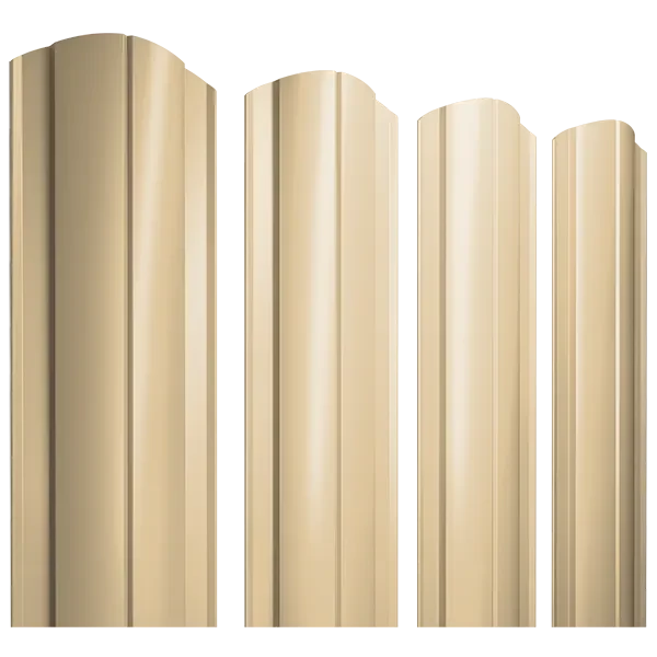 Штакетник круглый с фигурным резом 0,4х128x1800мм GRAND LINE RAL 1014