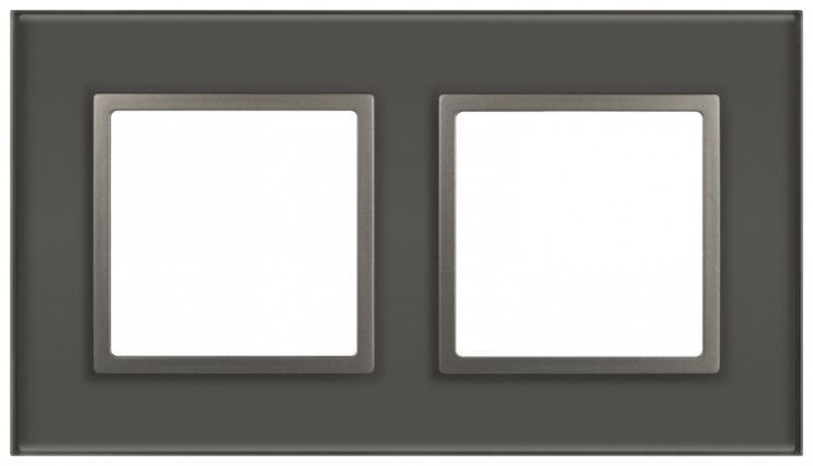 Рамка 2-м Elegance 14-5102-16 для розеток и выключателей стекло титан Эра Б0065835