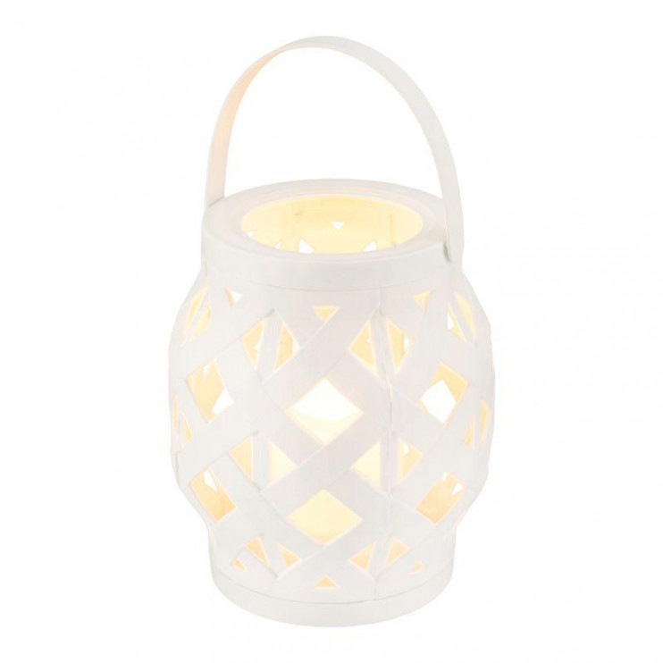 Фонарь декоративный 14х14х16.5см тепл. бел. со свечкой корпус плетеный бел. Neon-Night 513-057