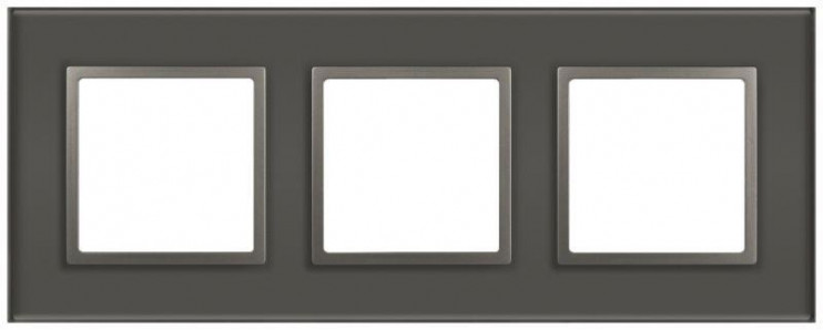 Рамка 3-м Elegance 14-5103-16 для розеток и выключателей стекло титан Эра Б0065837
