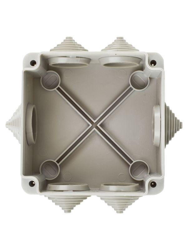 Коробка распаячная ОП КМ 100х100х45 IP44 6 вводов (RAL7035) IEK UKO11-100-100-045-K41-44